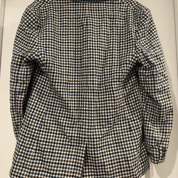 Banana Republic Blazer Shell 100%wool blue brown white size s - Picture 4 of 5
